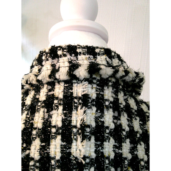 NWT House of Harlow 1960 Plaid Tweed Fringe Blazer Women’s-Large Old Money Chic - Picture 5 of 10